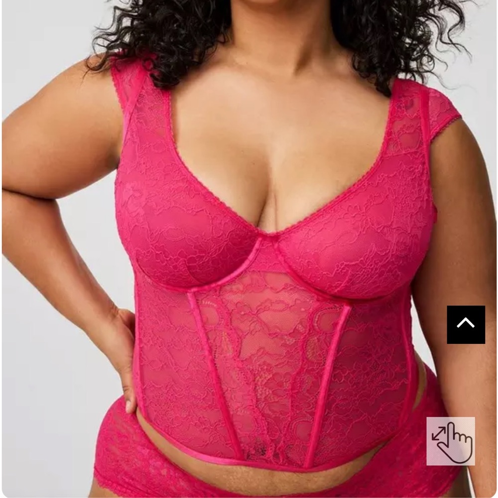 NWT Torrid Vibrant Pink Lace Corset Bra